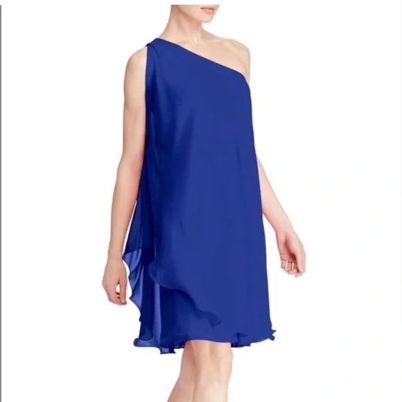 Lauren Ralph Lauren | Dresses | Lauren Ralph Lauren Londie Georgette  Oneshoulder Dress | Poshmark